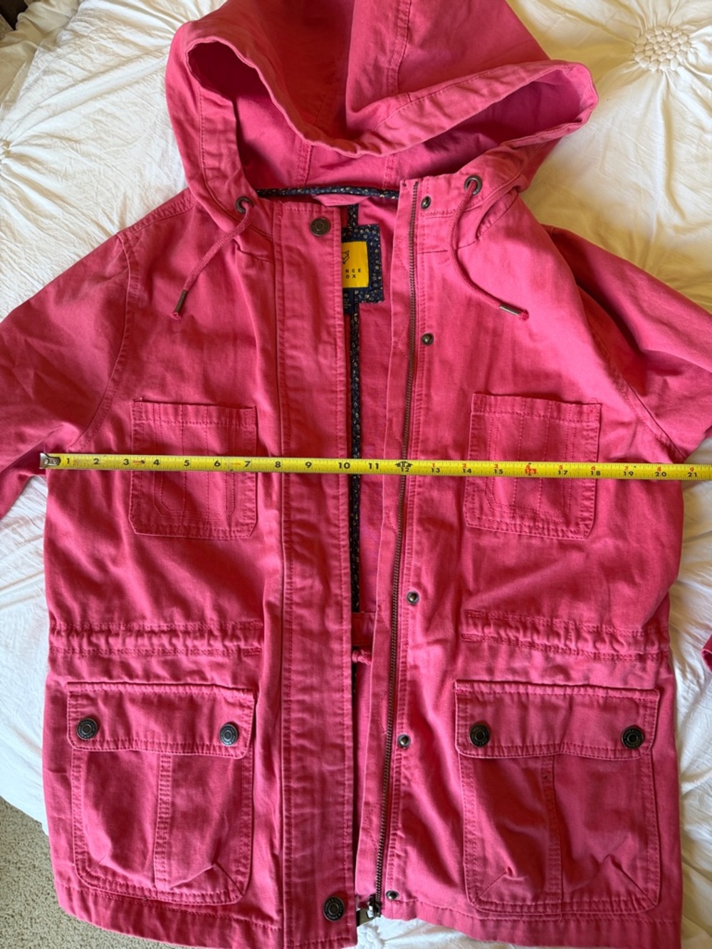 ✅Prince & Fox brand Hooded 100% cotton jacket in pink almost coral color. Wms L - Picture 7 of 13